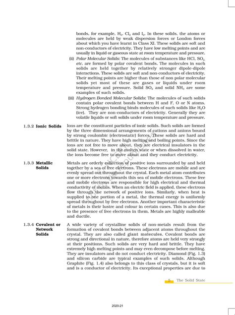 The Solid State - NCERT Book of Class 12 Chemistry Part I