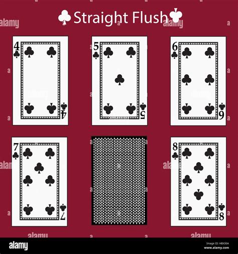 straight flush playing card poker combination. vector illustration eps ...