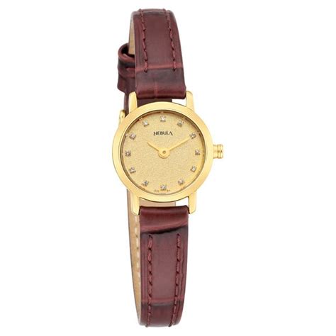 Buy Online Titan Nebula Vintage 18k Gold Analog Studded Indices Leather ...