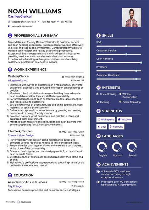 10+ Cashier Resume Samples & Templates for 2025