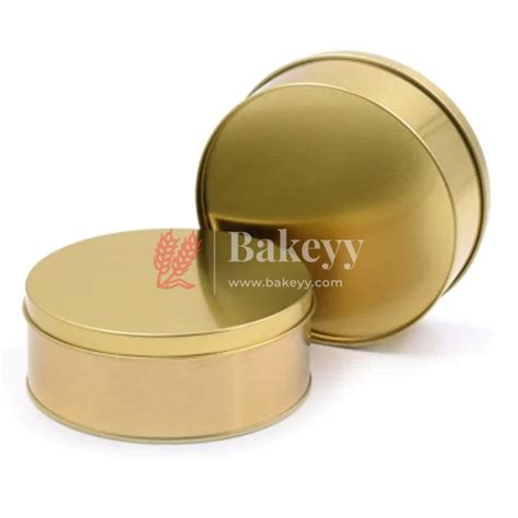 Dream Cake Tin Box Gold Round Empty Decorative Tin Box | 500 Gram Tin ...