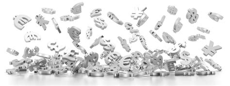 Currency symbol for website banner. 3d redering. | Premium Photo