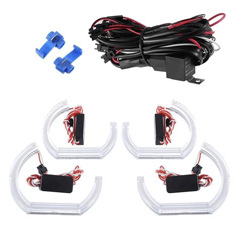 X AUTOHAUX 4pcs 120mm and 105mm White Light LED Headlight Angel Eyes ...