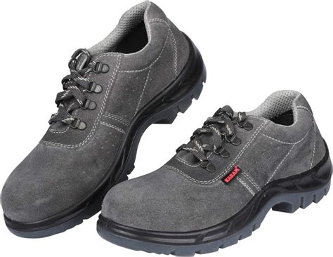 Karam FS64 Suede Grey Leather Safety Shoes for Men | Double Density ...