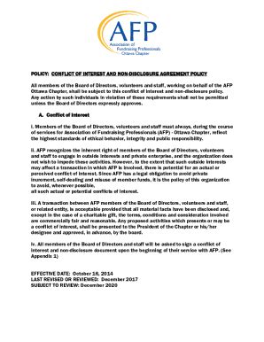 Fillable Online Conflict of Interest and Non-Disclosure Agreement ...