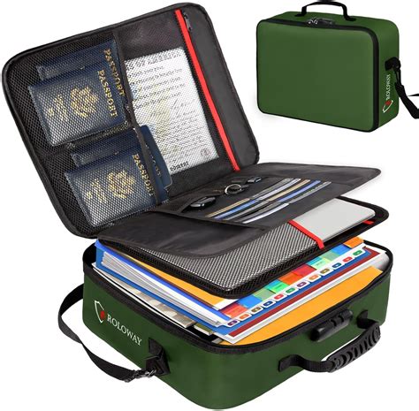 Amazon.com: ROLOWAY Fireproof Document Bag with Lock (17 x 11.8 x 5 ...