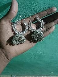 YouBella Jewellery Earrings for Women Afghani Oxidised Silver Jhumka ...