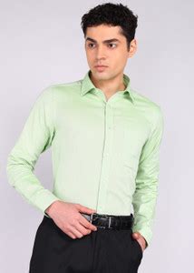 Raymond Men Self Design Formal Green Shirt - Buy Raymond Men Self ...