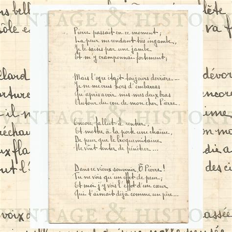 Handwritten French Poems, Printable Paper Ephemera From France ...