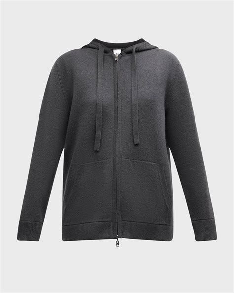 TSE Cashmere Cashmere Reversible Zip-Front Hoodie | Neiman Marcus