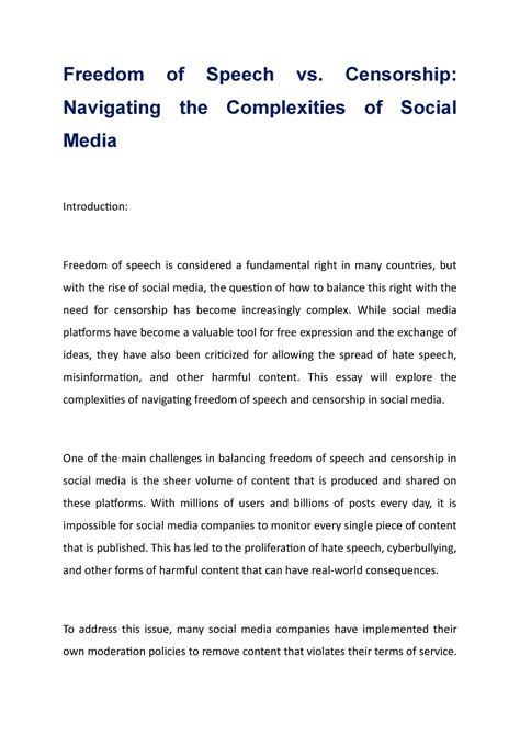 Freedom of Speech vs Censorship, Navigating the Complexities of Social ...
