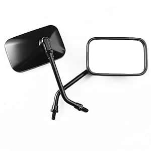 Motorcycle Mirrors, 10mm Bolt Motorcycle Handlebar Rectangle Rear view ...