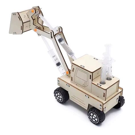 DIY Wooden Hydraulic Loader Kit DIY Puzzle Pack STEM Toy Education Set ...