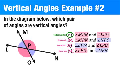 Vertical Angle Theorem Example
