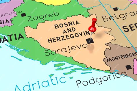 Capital de bosnia y herzegovina sarajevo fijada en el mapa político ...