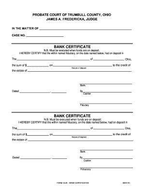 Fillable Online trumbullprobate PROBATE COURT OF TRUMBULL COUNTY OHIO ...