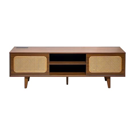Lycvki Modern/Contemporary Black Brown 15.74-in W TV cabinet ...