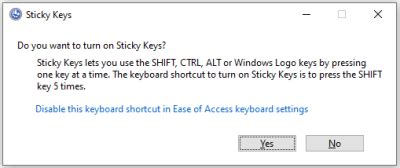 Image result for Sticky Keys Keyboard Shortcut