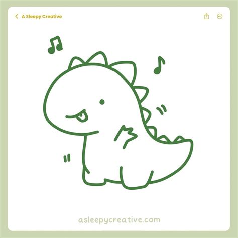 22+ Cute and Easy Dinosaur Drawing Ideas