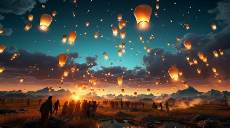 Sky Lanterns Free Stock Photo - Public Domain Pictures