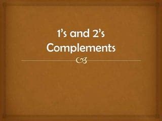 Image result for What Is First Complement and Second Complement