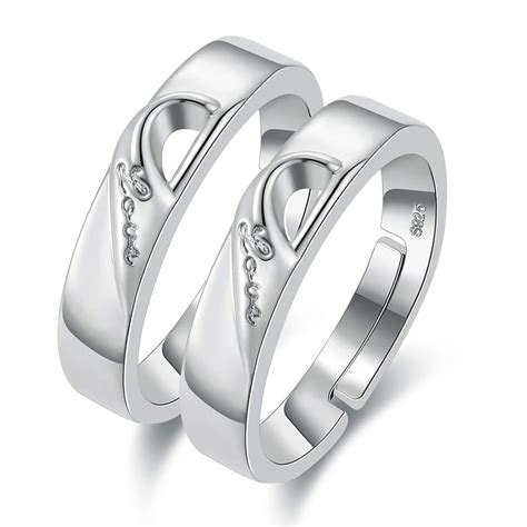 Designin® Platinum Plated 925 Silver Plating Adjustable Rings Fancy ...