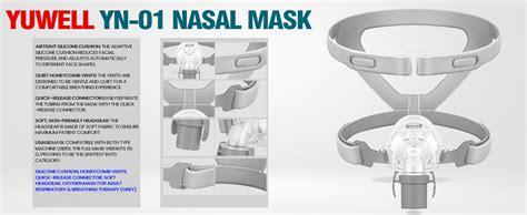 MEDILMA® Yuwell YN-01 Nasal Mask with Silicone Cushion, Honeycomb Vents ...