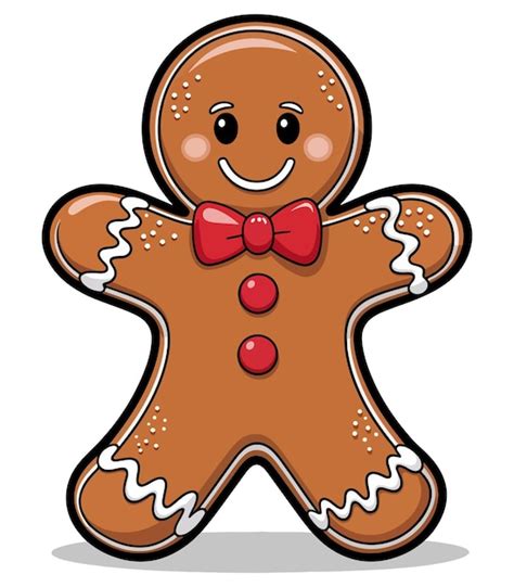 Christmas gingerbread man clipart | Premium Vector