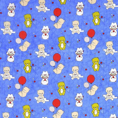 Little Explorer Pure Cotton Blue Teddy Bear and Balloons Kids Bedsheet ...