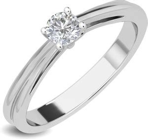 KISNA Solitaire Diamond Ring for Women 14kt Diamond White Gold ring ...