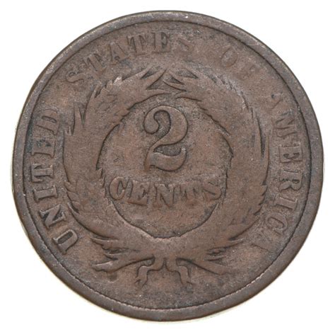 TWO CENT - 1865 US TWO 2 Cent Piece - First Coin with In God We Trust ...