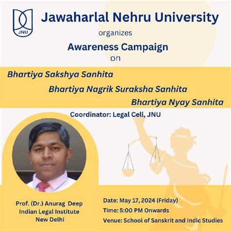 JNU organises Awareness Campaign by Prof. Anurag Deep | Welcome to ...
