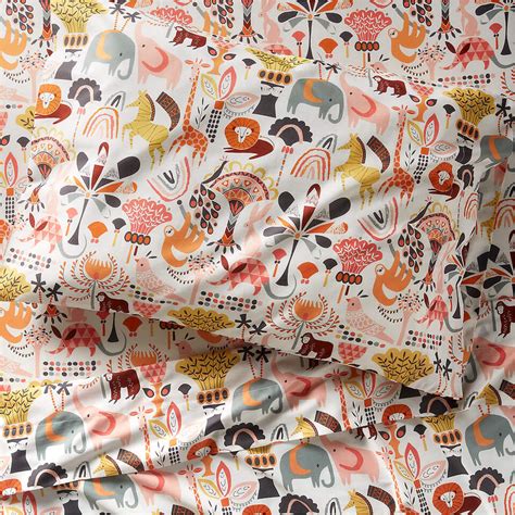 Heritage Mod Kids Organic Twin Pink Animal Patterned Sheet Set | Crate ...