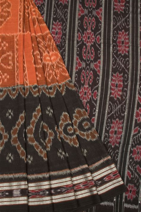 Orange Handloom Odisha Cotton Saree 10066955 | Avishya.com