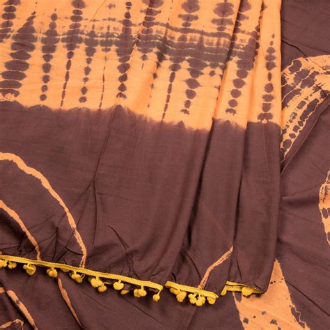 Mul Mul Cotton Brown Shibori Printed Saree 02 – Kumaran Silks