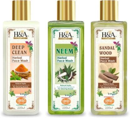 HERBS & AYURVEDA Deep Clean, Neem & Sandalwood Herbal Combo pack of 3 ...