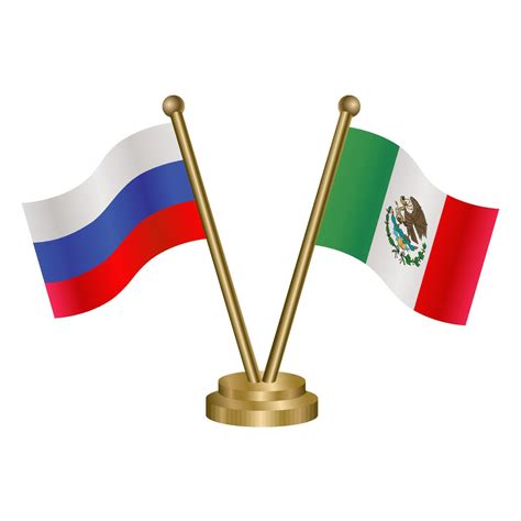 Russian and Mexico table flag 66603219 Vector Art at Vecteezy