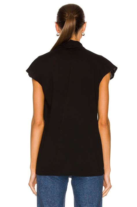 Bassike Slim Raised Neck Tank in Black | FWRD