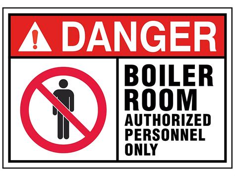 "Boiler Room Authorized Personnel Only" Sign - Vinyl, Adhesive-Backed S ...