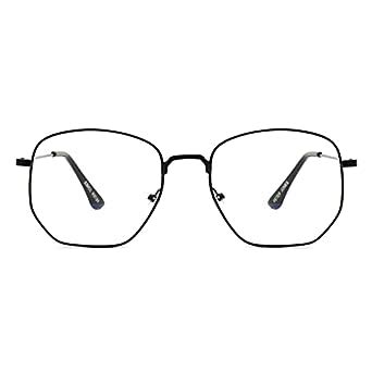 Buy Peter Jones Black Square Unisex Large Metal Blue Light Blocking ...