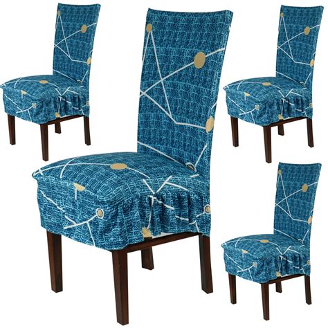 HOKIPO Dining Chair Protector Cover Set of 4 Elastic Slip Covers (AR ...