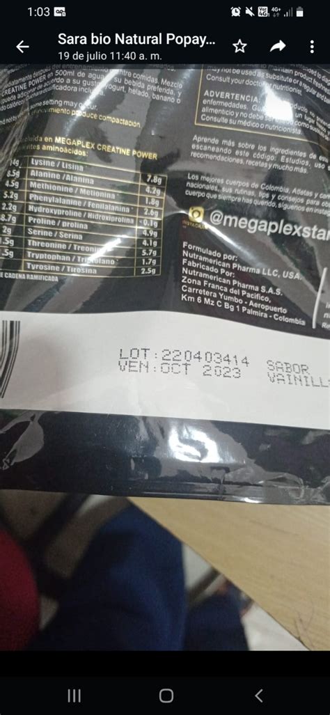 MEGAPLEX CREATINE POWER Vainilla Bolsa Dorada (908