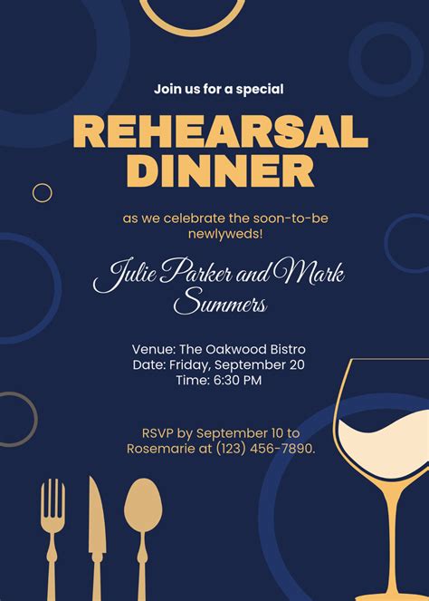 Free Dinner Invitation Template to Edit Online