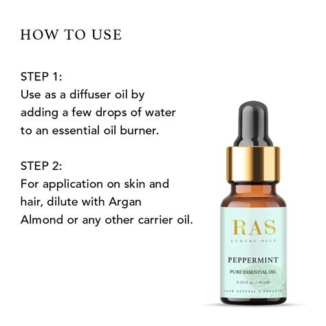 Peppermint Pure Essential Oil Organic Therapeutic Pain Relief RAS ...