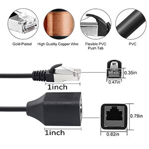 RJ45 Male to Female Screw Panel Mount Ethernet LAN Network Extension ...