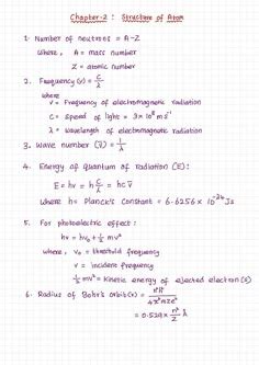 Image result for Formula Sheet for Atomic Structure Class 11