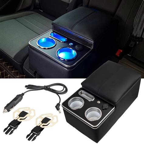 Donpida Upgrade Armrest Storage Box with Cup and Phone Holder for Car ...