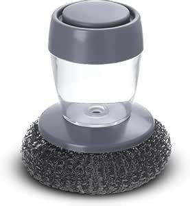 Kitchen Soap Dispensing Palm Brushes with Replaceable Scrubber & Wire ...