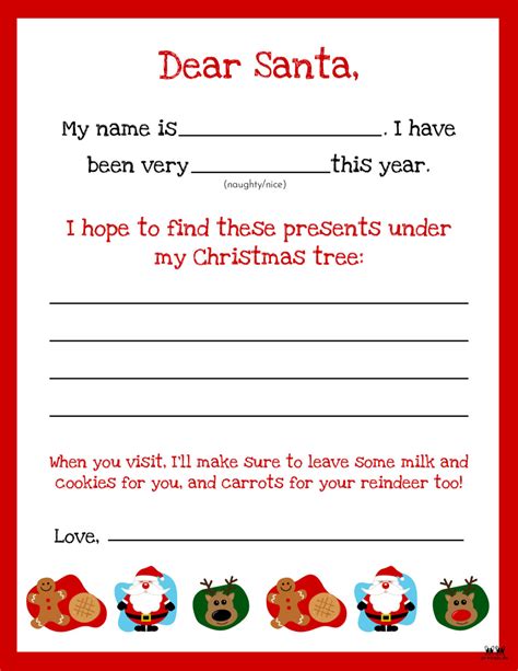 Dear Santa Letter Template