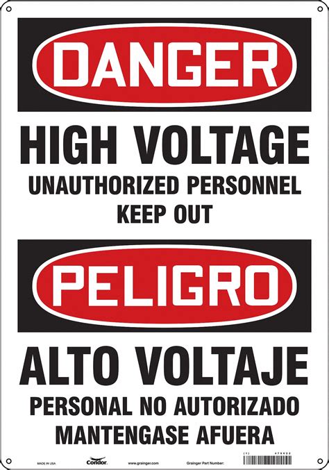 Aluminum, Mounting Holes Sign Mounting, Safety Sign - 479V22|479V22 ...